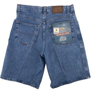 NWT Vintage Quiksilver Mens 32 Denim Shorts Saltwater Relaxed Straight Fit Jorts
